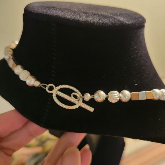 Unique HANDMADE Silver/Copper Necklace from Necklery - 24" - Picture 4 of 5